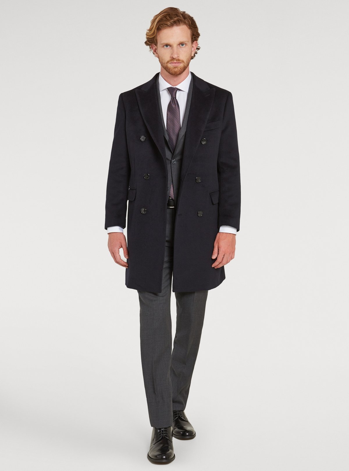 Zweireihiger Mantel aus Kaschmir-Mischung