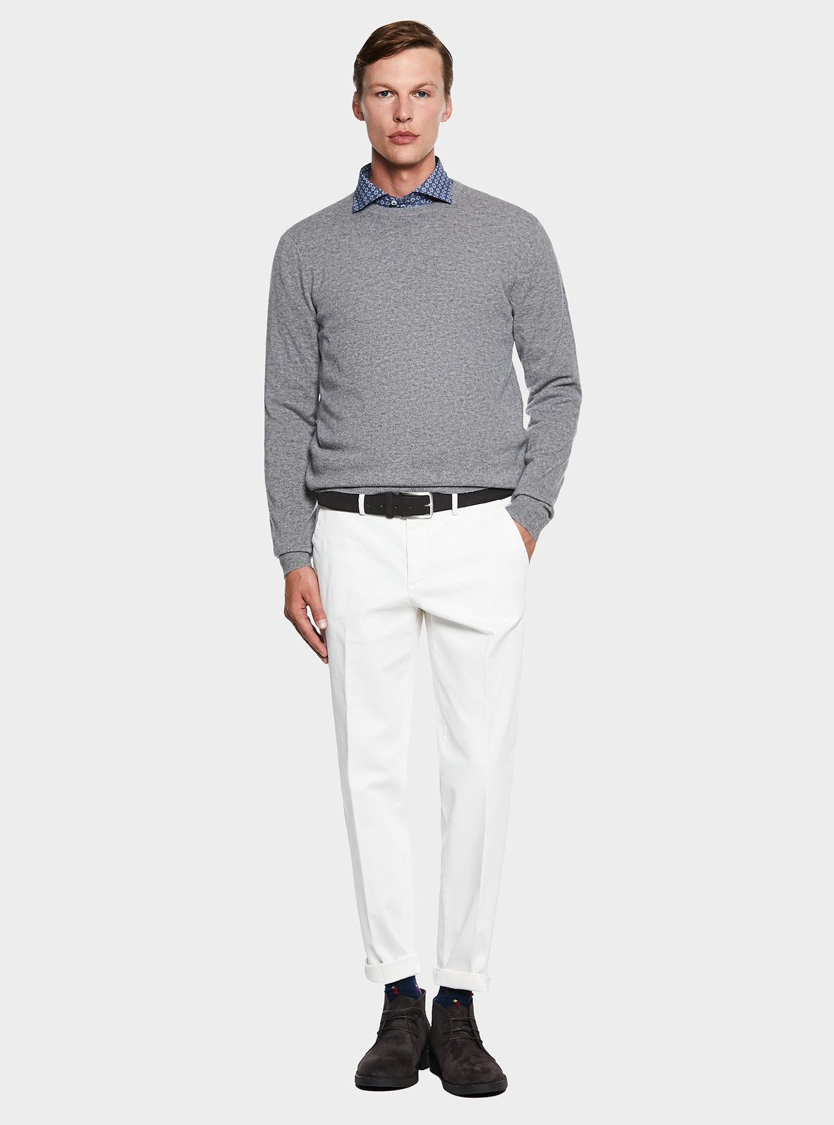 Rundhals-Pullover aus Wolle und Kaschmir