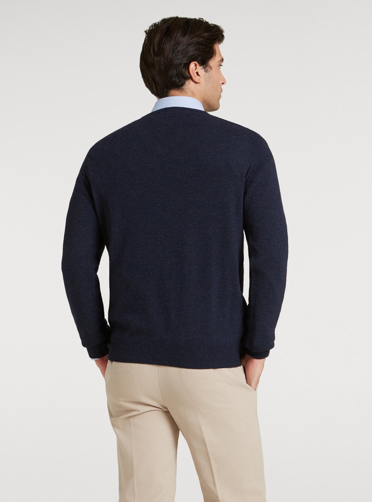 V-Ausschnitt-Pullover aus Wolle und Kaschmir