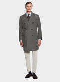 Zweireihiger strukturierter Wollmantel