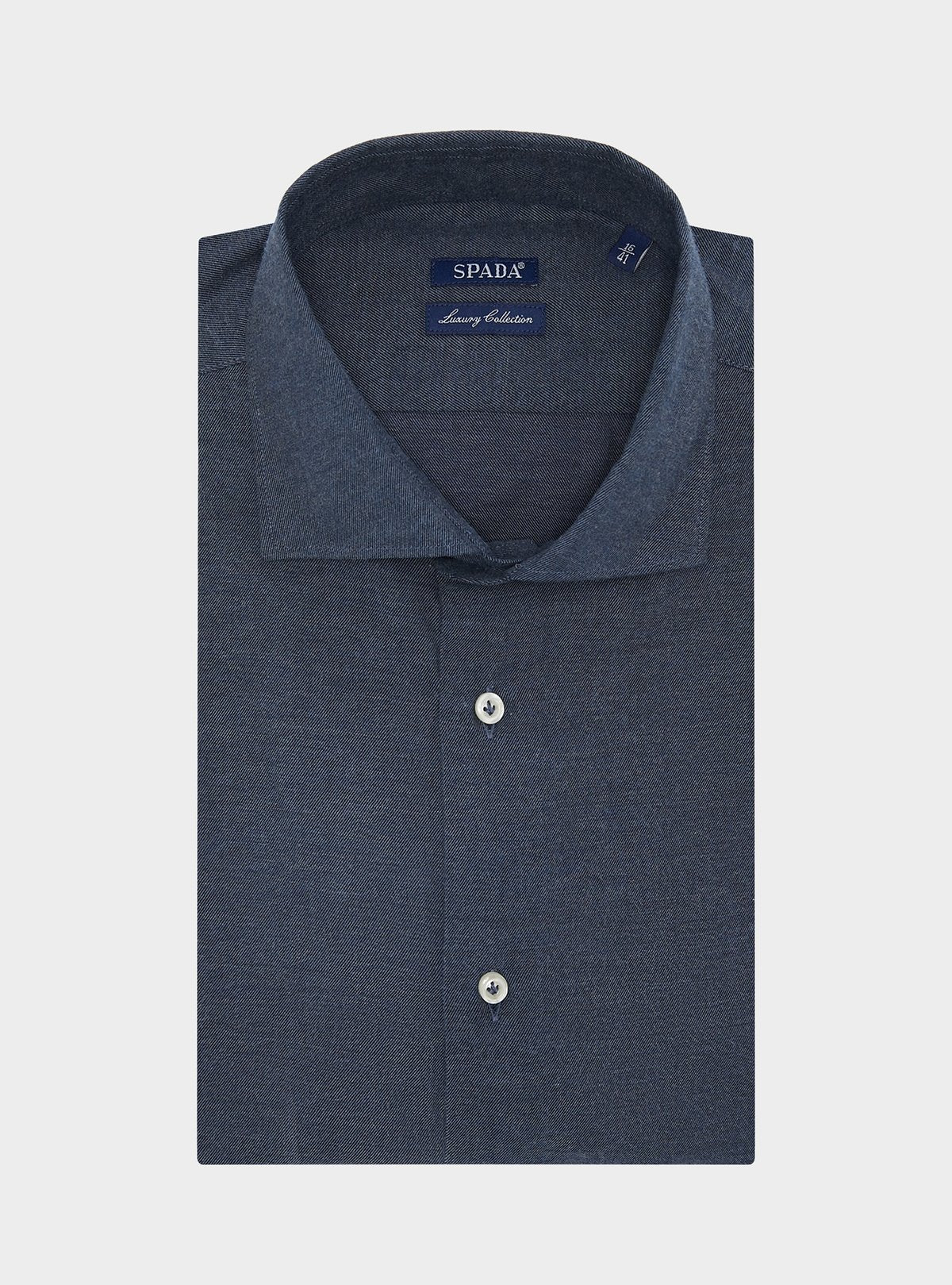 Hemd mit französischem Kragen aus 100% Baumwoll-Flanell