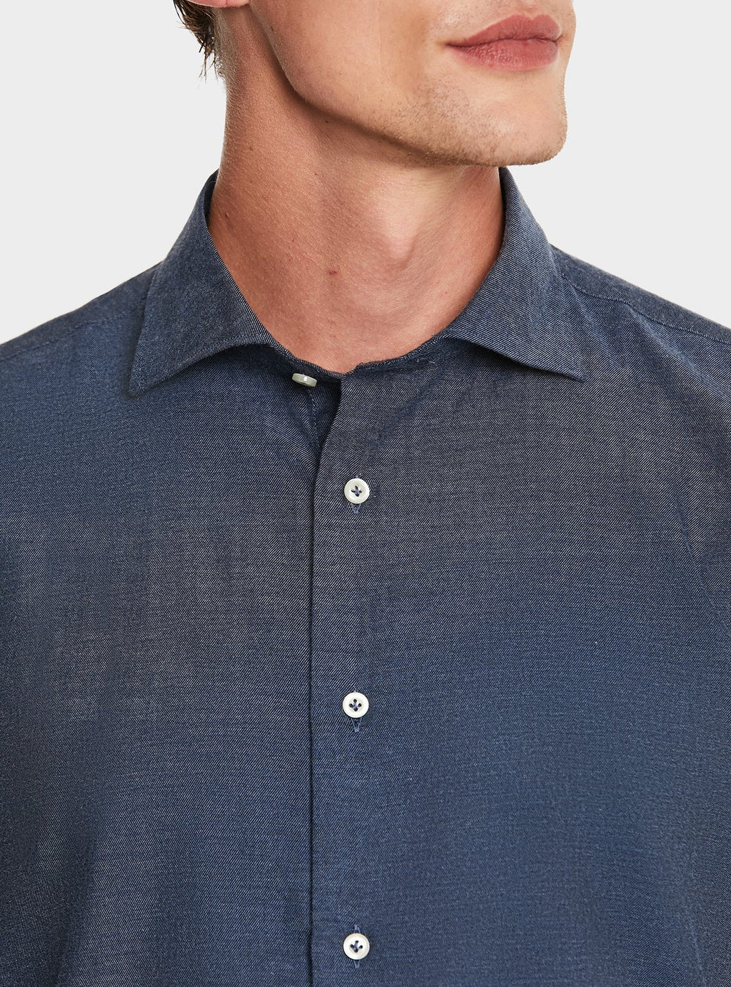 Hemd mit französischem Kragen aus 100% Baumwoll-Flanell