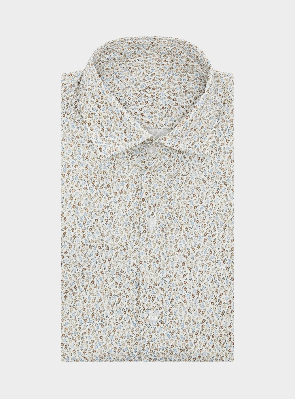 Gemustertes Hemd aus reiner Baumwolle mit französischem Kragen