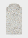 Gemustertes Hemd aus reiner Baumwolle mit französischem Kragen