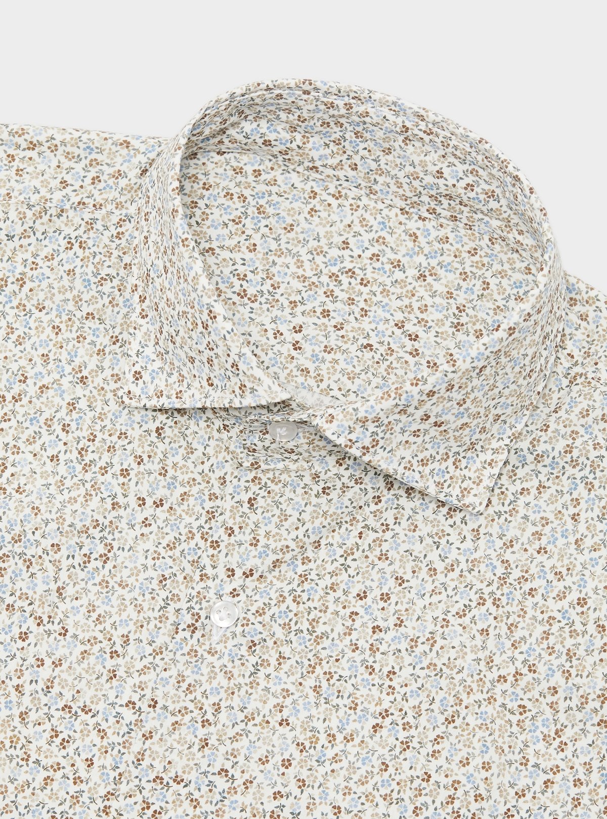 Gemustertes Hemd aus reiner Baumwolle mit französischem Kragen