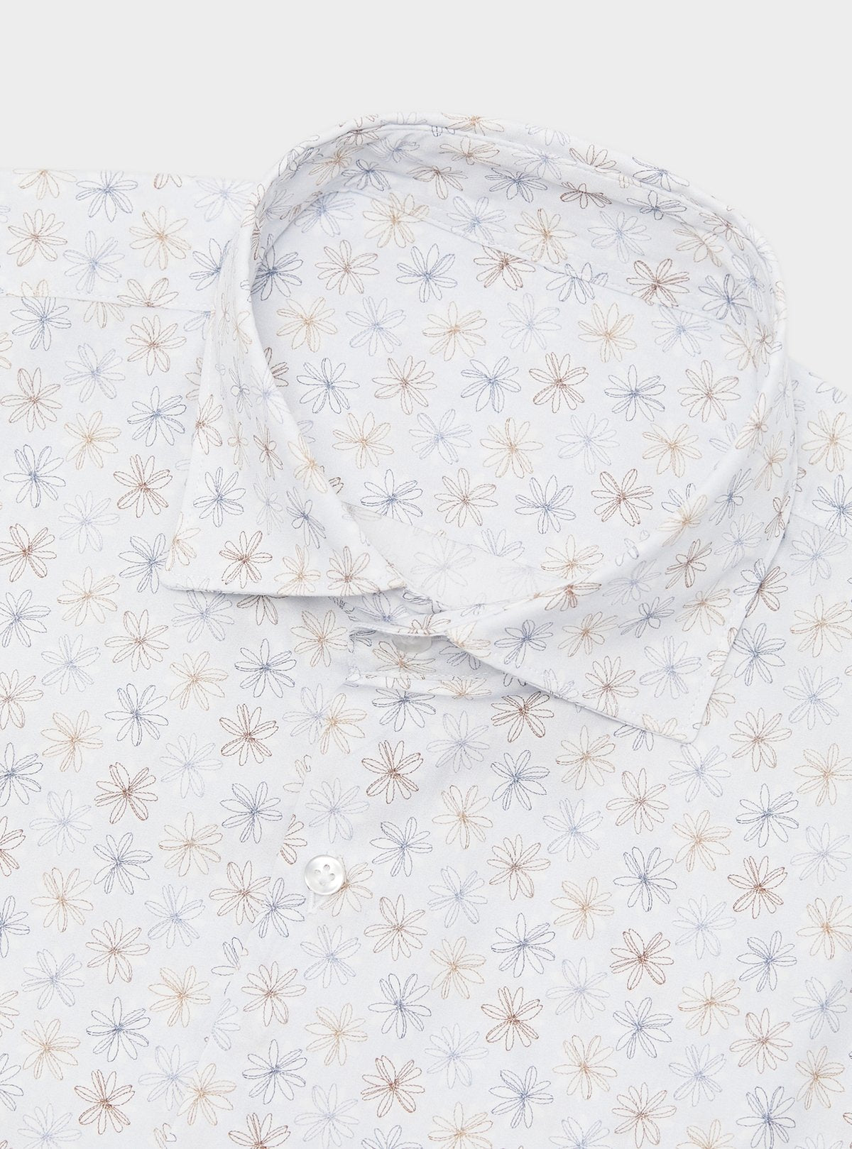 Gemustertes Hemd aus reiner Baumwolle mit französischem Kragen