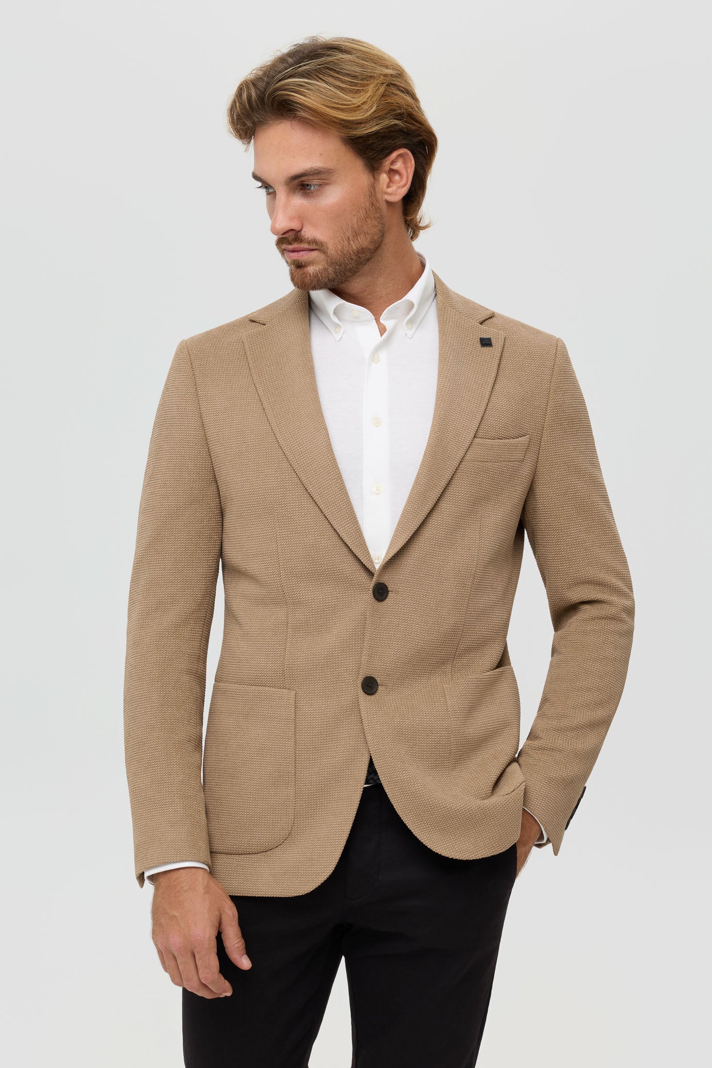 Herren Premium Strick-Blazer – Strukturierter Komfort-Stretch