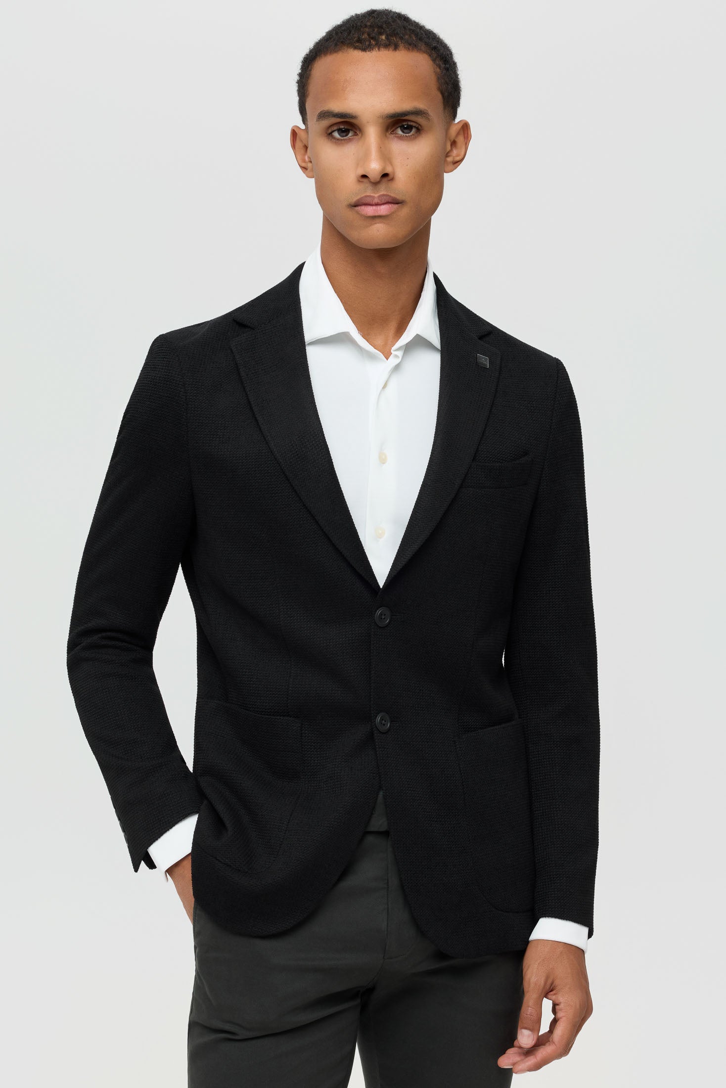 Herren Premium Strick-Blazer – Strukturierter Komfort-Stretch