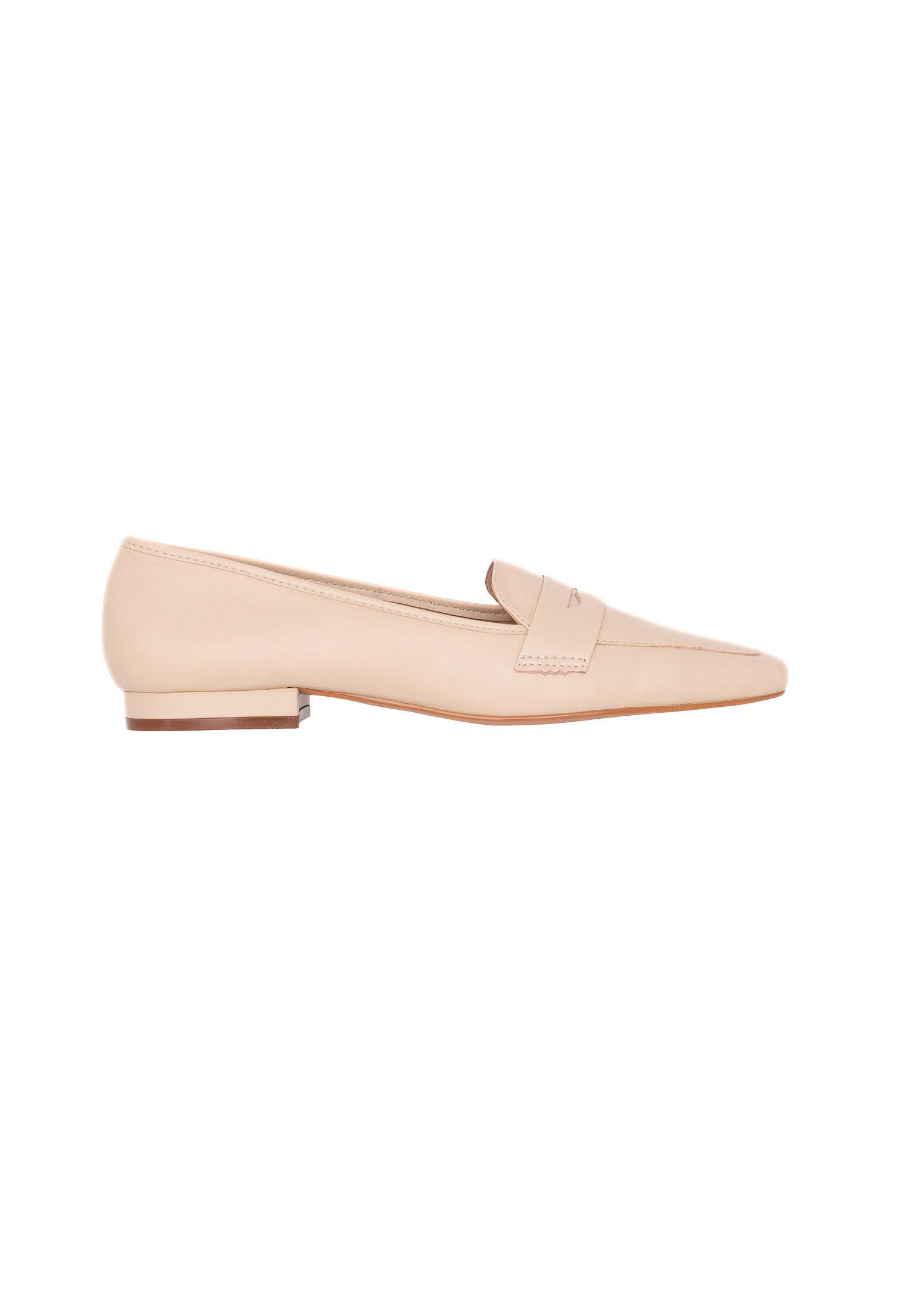 Cipó Leder-Loafer in Beige – Damen Slipper mit quadratischer Spitze