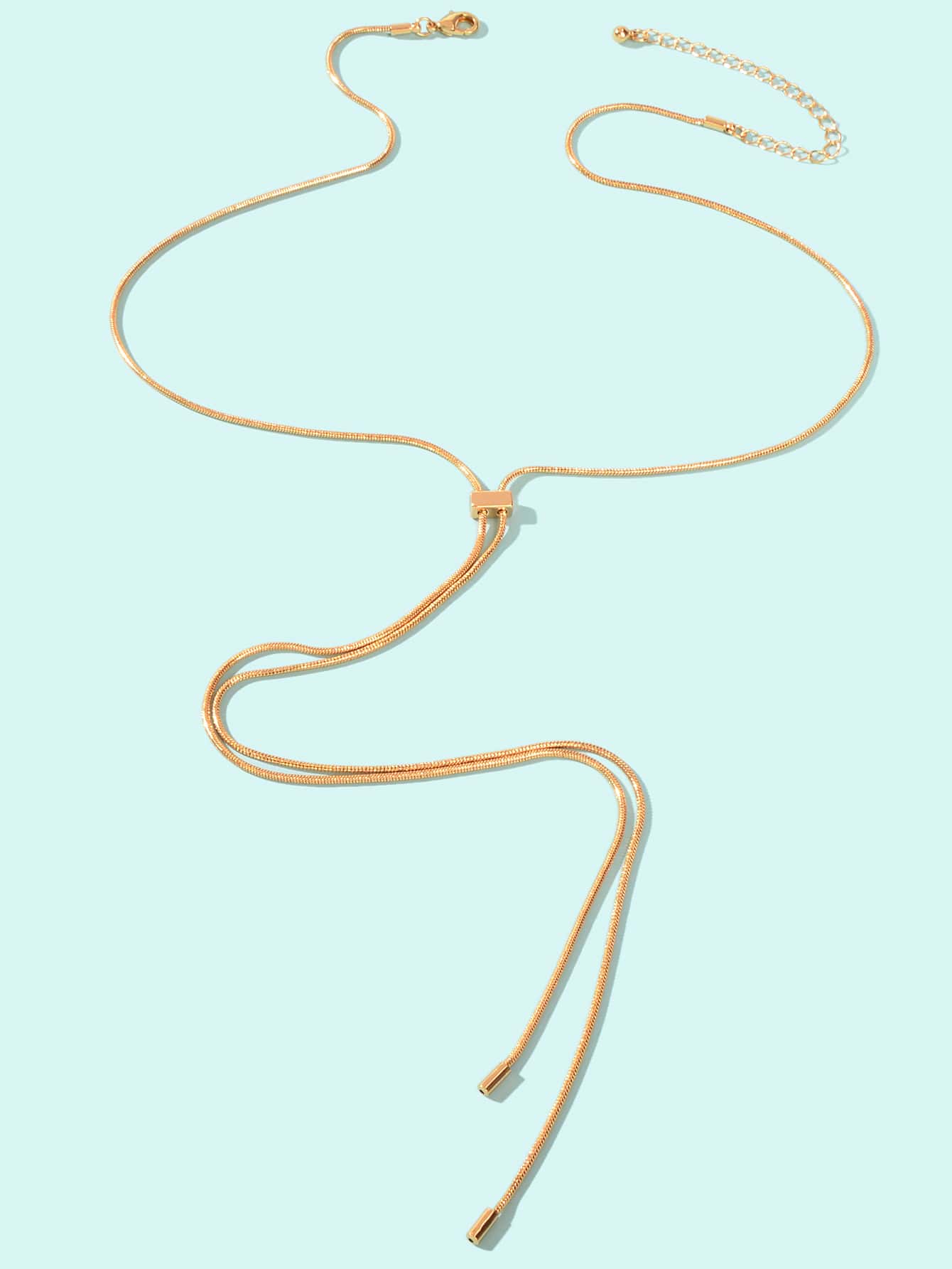 Versatile Style Lariat Adjustable Serpentine Chain Necklace-1