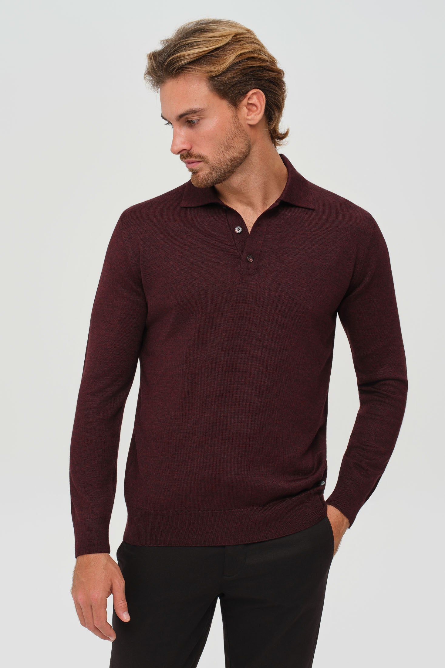 Herren Premium Langarm-Strickpullover – Wollmischung Komfort