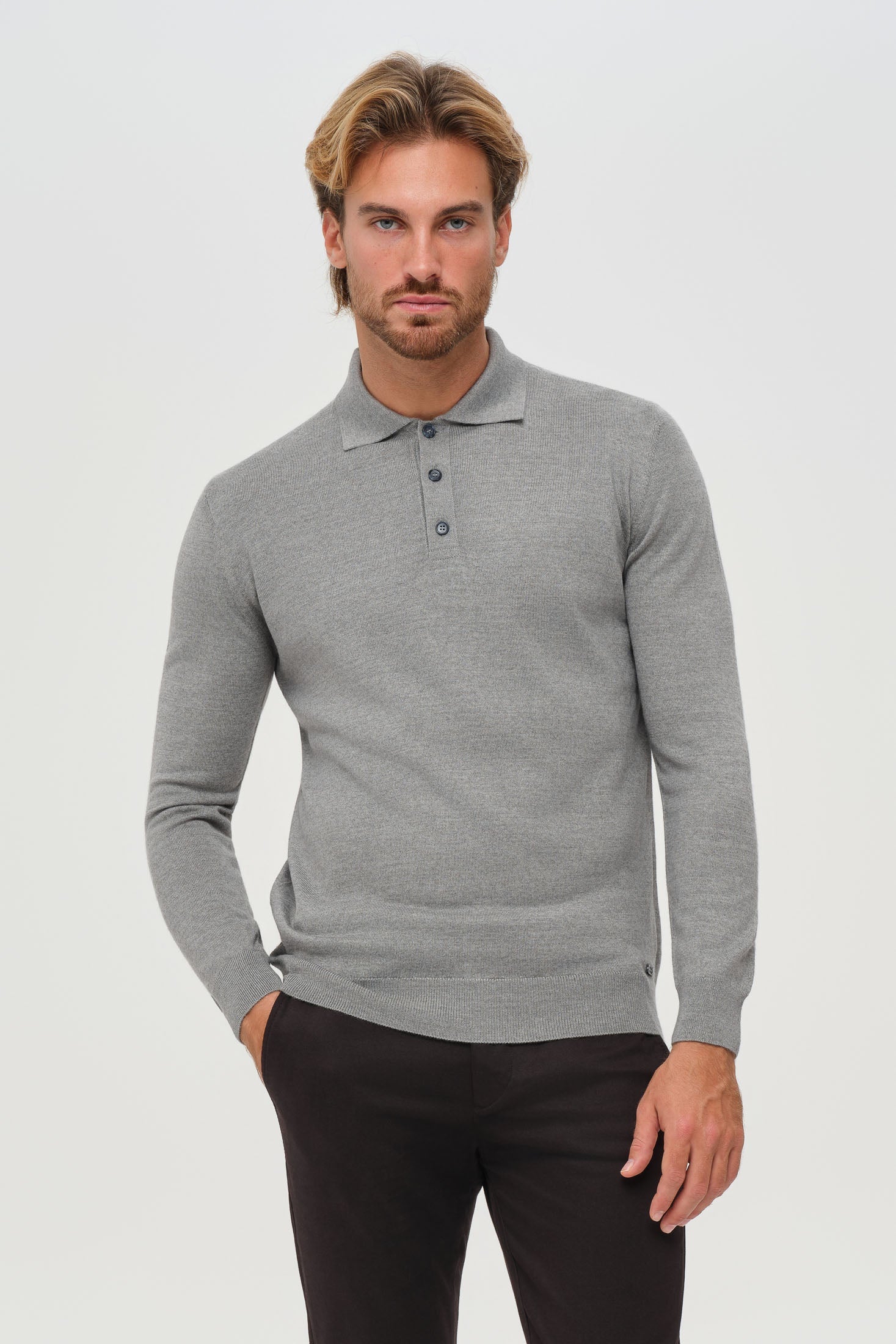 Herren Premium Langarm-Strickpullover – Wollmischung Komfort