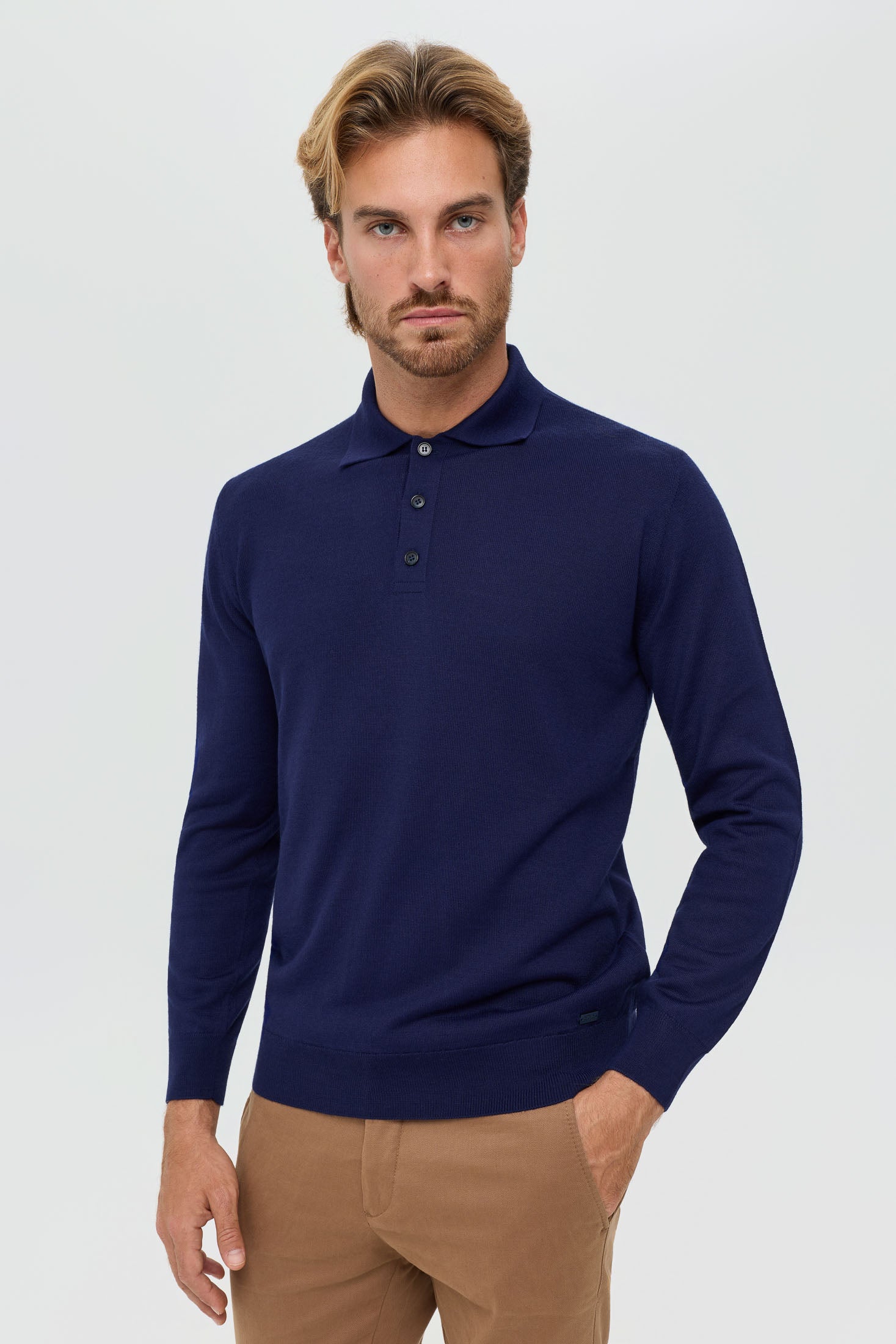 Herren Premium Langarm-Strickpullover – Wollmischung Komfort