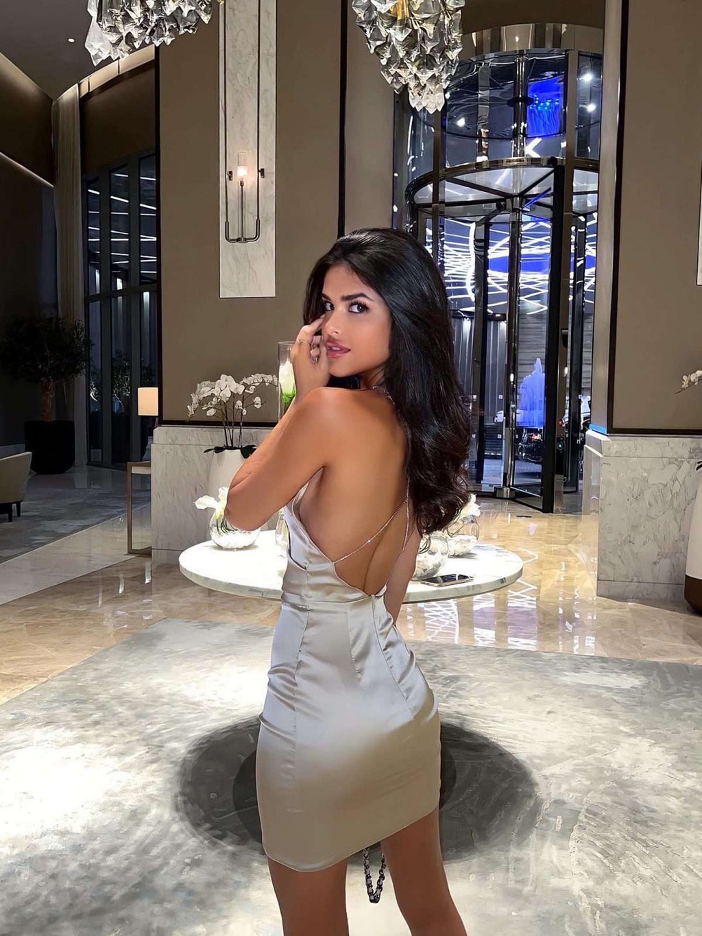 Elegant Spaghetti Strap Midi Dress – Luminous Allure Summer Dress | GLOWSYOU-1