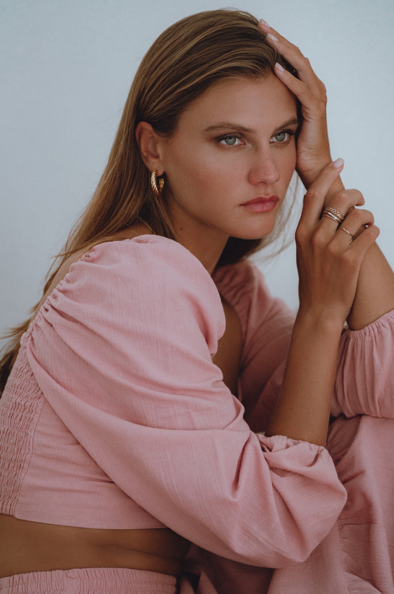 Helsa Langarm Leinen Top