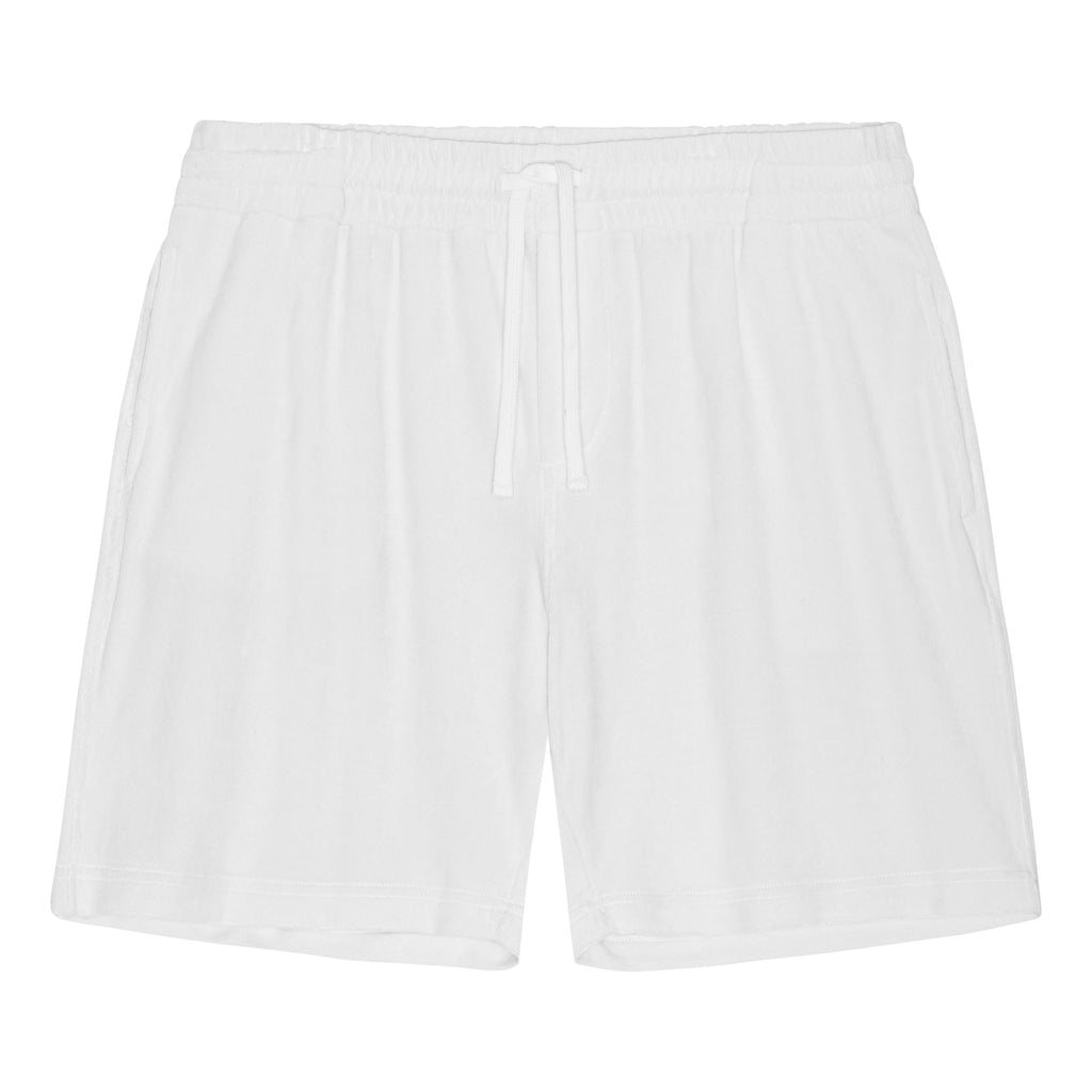 Weiße Frottee-Shorts