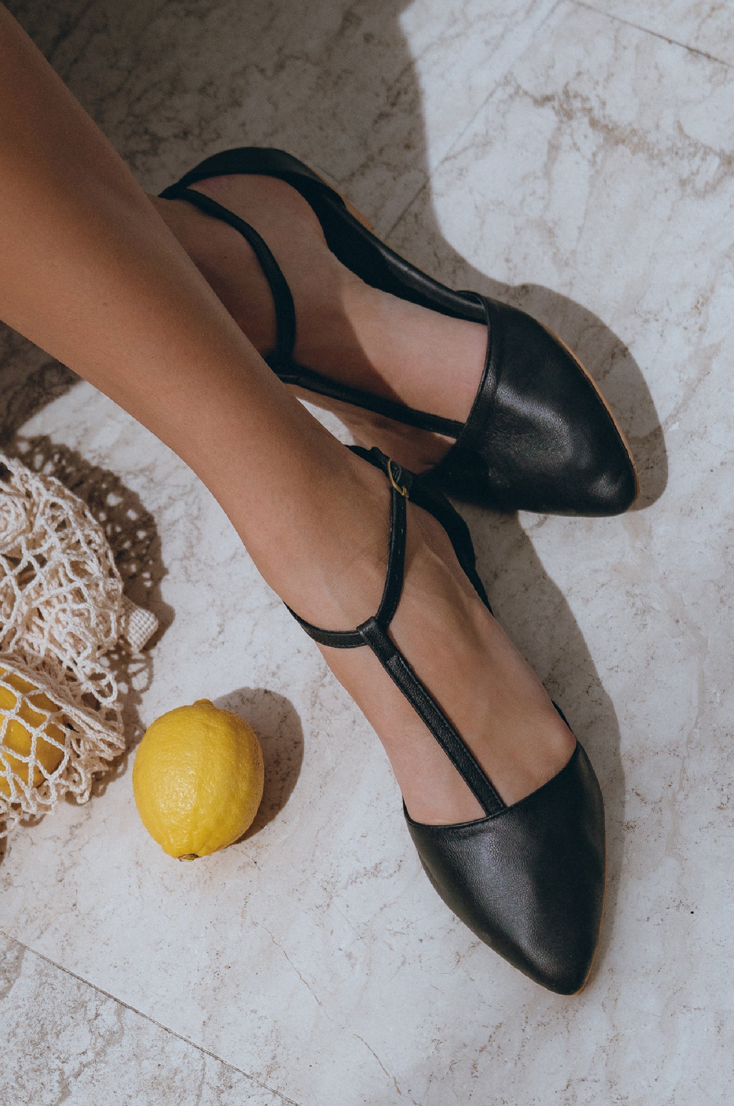 Paula Spitze Leder Ballerinas