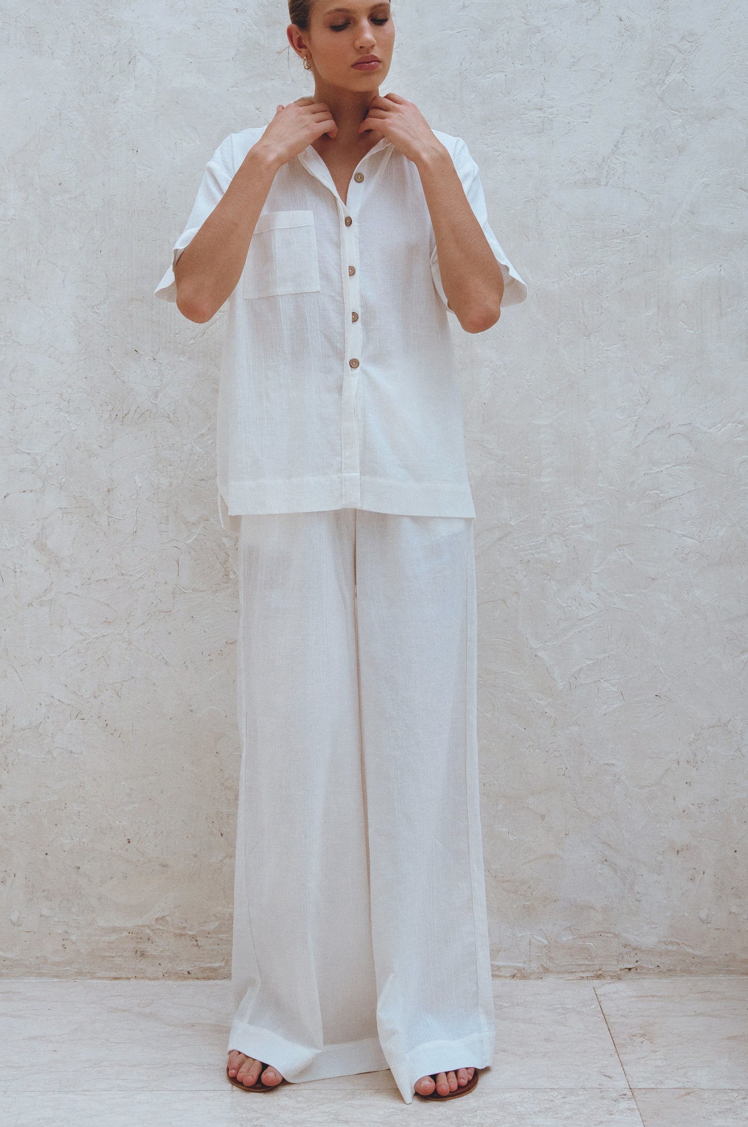 Raya Wide Leg Linen Pants-1