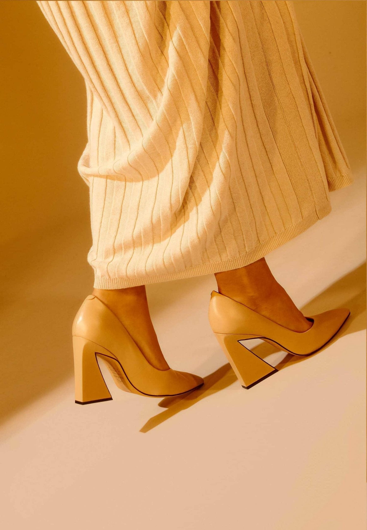 Maraca Leder-Pumps – Damen Blockabsatz 10 cm